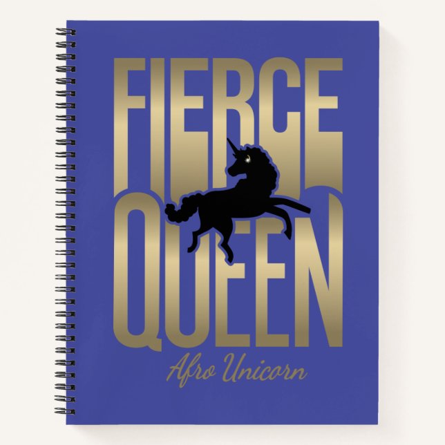 Carnet Afro Unicorn Fierce Queen (Devant)