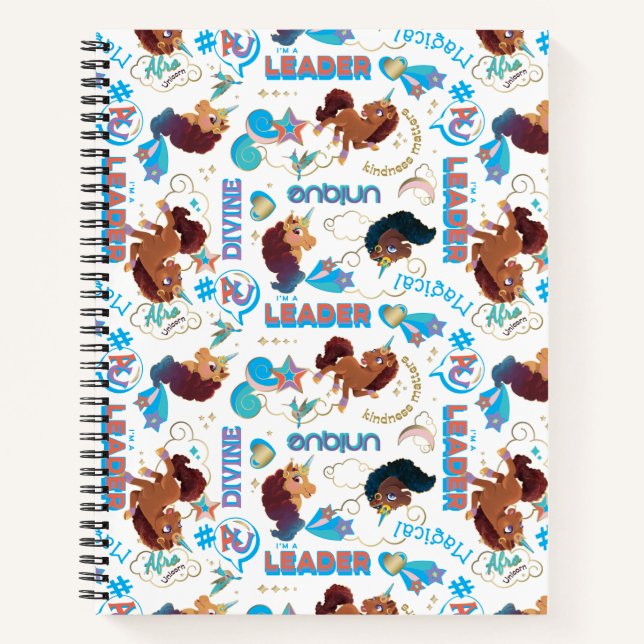Carnet Afro Unicorn Magique autonomiser le Motif (Devant)