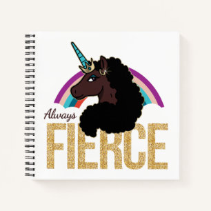 Carnet Afro Unicorn   Magique - Toujours fière