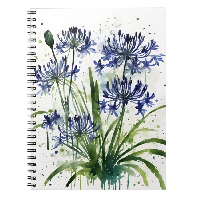 Carnet Agapanthus - Fleurs aquarelle étui pour iPad mini (Devant)