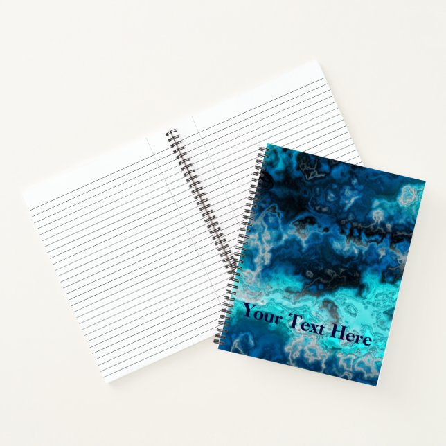 Carnet Agate bleu personnalisable (Intérieur)