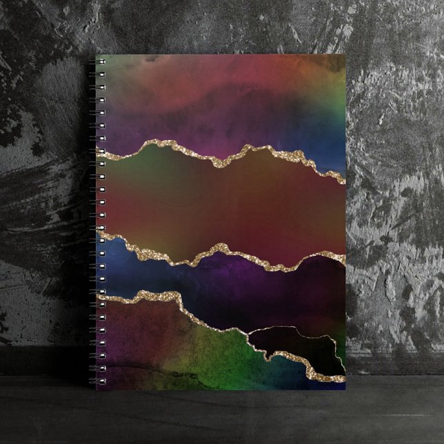 Carnet Agate foncé intense | Moody Rainbow Jewel Tone (Créateur téléchargé)