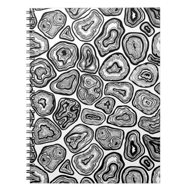 Carnet Agate les tranches en noir et blanc (Devant)
