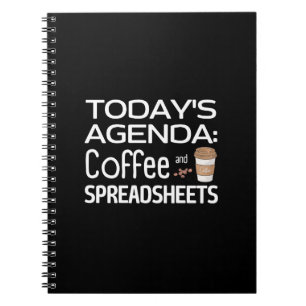 Carnet Agenda d'aujourd'hui : Café et feuilles de calcul