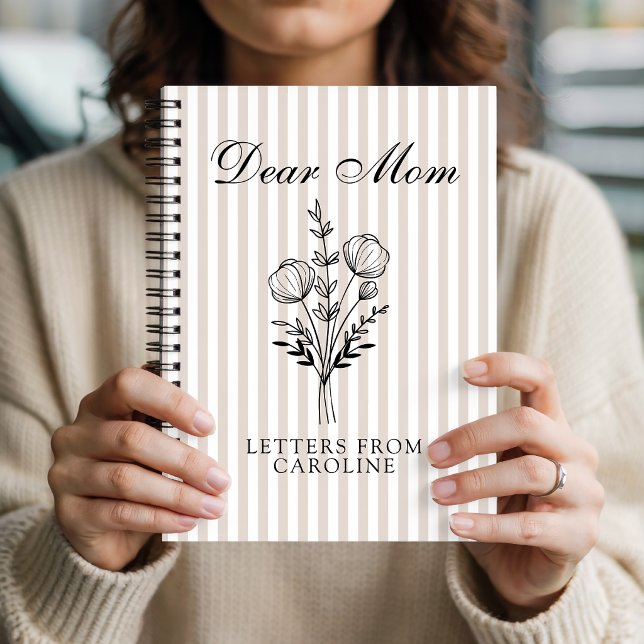 Carnet Agenda personnalisé pour Maman Remerciements | Fêt (mothers day journal for mom gift, personalized mama notebook gift, love letters journal for mom)