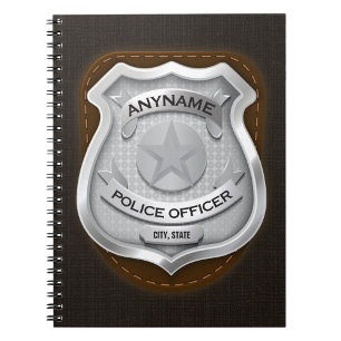 Carnet Agent de police personnalisé Sheriff Cop NAME Badg