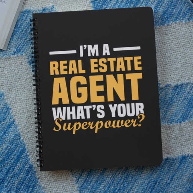 Carnet Agent immobilier minimaliste drôle superpuissant (Funny Minimalist Real Estate Agent Superpower Notebook)
