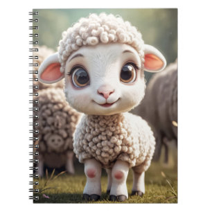 Carnet Agneau bébé mouton dans un champ de ferme à la cam