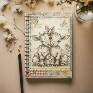 Carnet Agneaux de ferme Motif Vintage