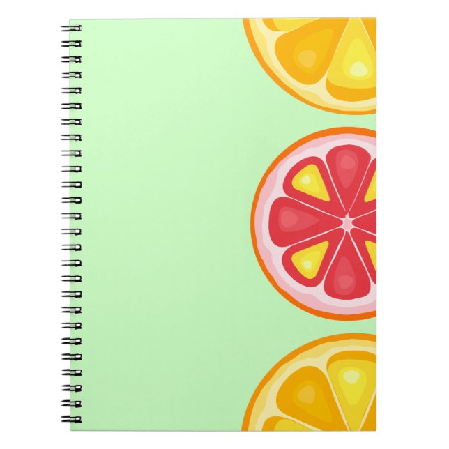 Carnet Agrumes TROPICALES FRUITS D'ÉTÉ Citrons d'orange (Devant)