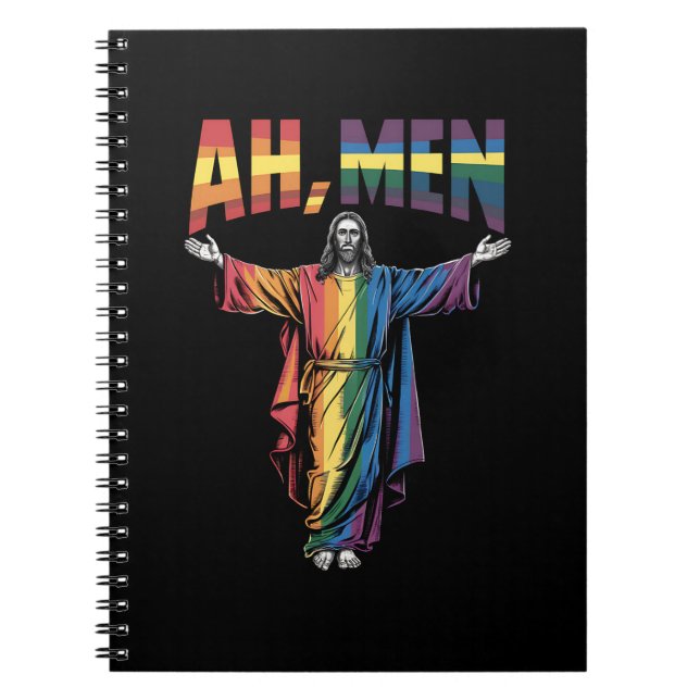 Carnet Ah Men Funny LGBT Gay pride Jesus Christian (Devant)