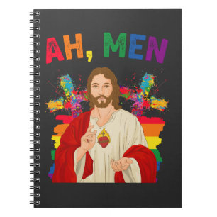 Carnet Ah Men Funny LGBT Gay pride Jesus Christian