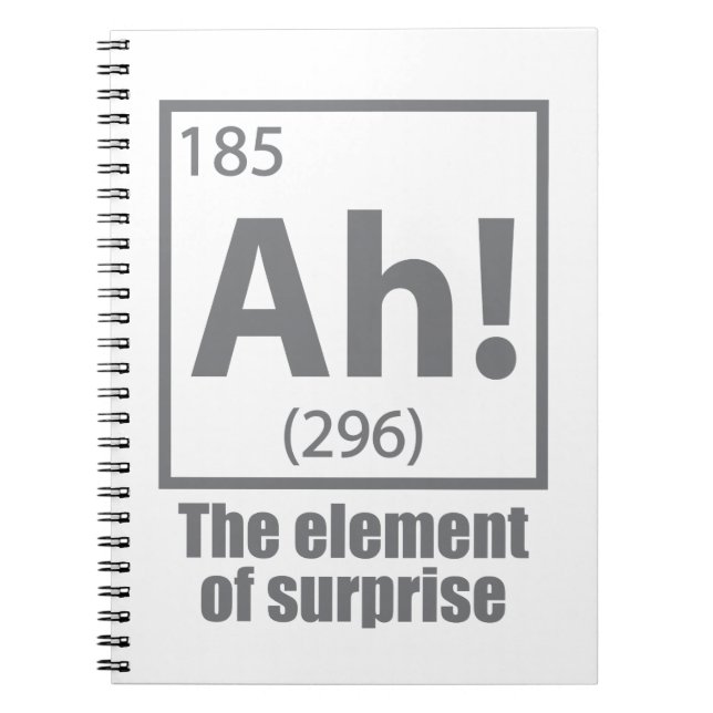 Carnet Ah! The Element of Surprise Funny Chemistry Joke (Devant)