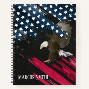 Carnet Aigle à tête blanche dans le drapeau américain Abs