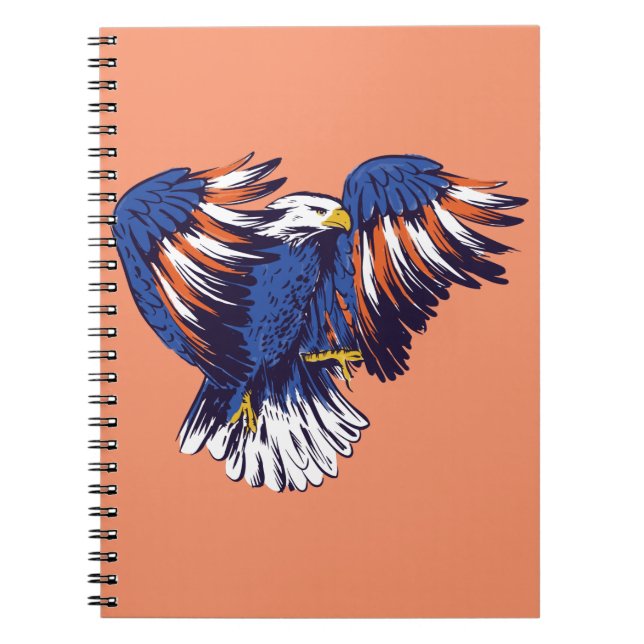 Carnet Aigle américain aux couleurs du drapeau américain (Devant)
