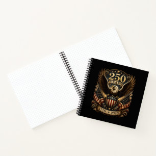 Carnet Aigle patriotique américain 1776 2026 250e 4 juill