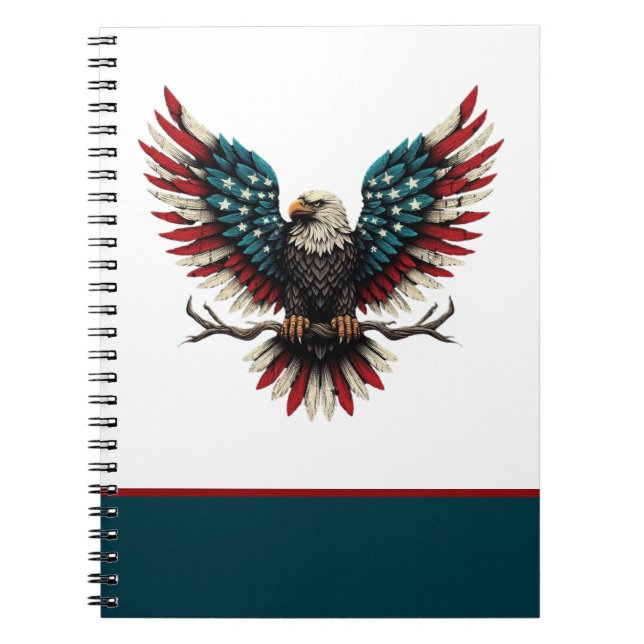 Carnet Aigle rustique patriotique américain/américain cha (Devant)