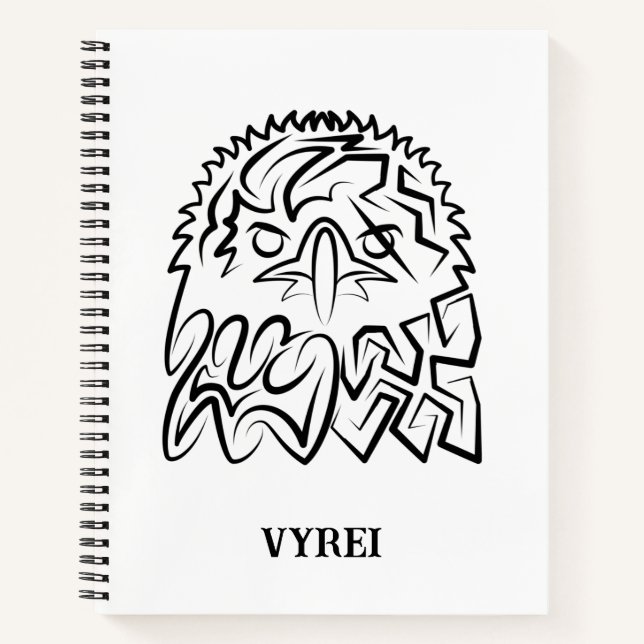 Carnet Aigle tribale noire et blanche (Devant)