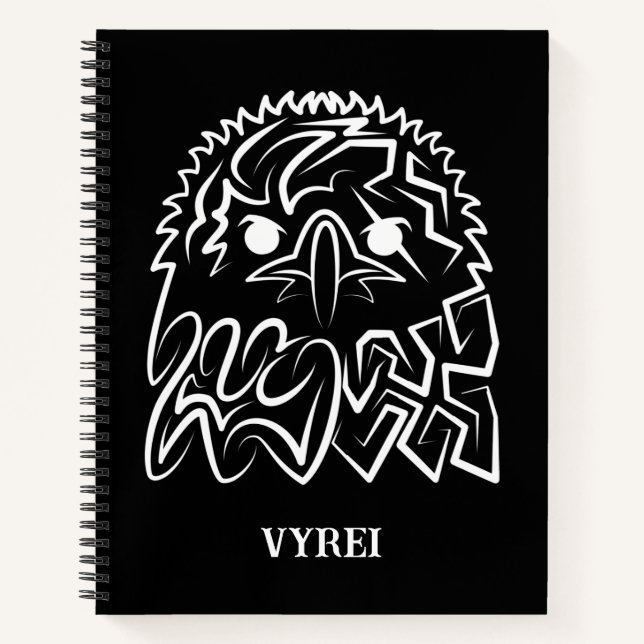 Carnet Aigle tribale noire et blanche (Devant)