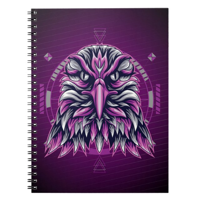 Carnet Aigle violet géométrique (Devant)