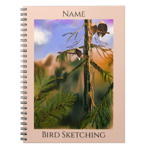 Carnet Aigles dans les arbres Texte personnalisé Oiseaux 