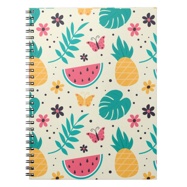 Carnet Aiguille de pastèque de fruits tropicaux motif (Devant)
