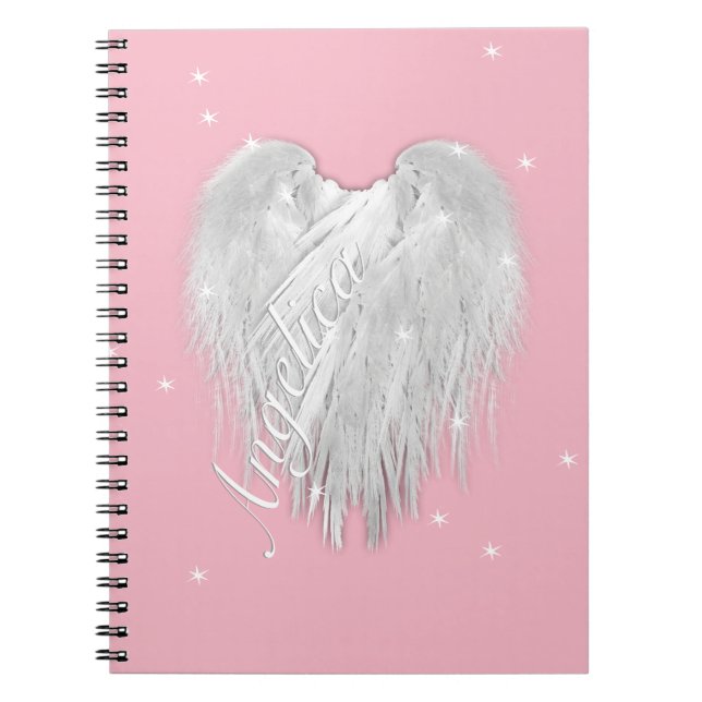 Carnet AILES ANGEL Étoiles de coeur rose (Devant)