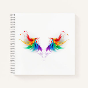 Carnet Ailes fluffy arc-en-ciel