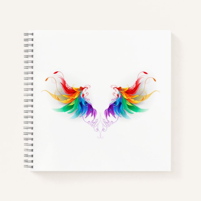 Carnet Ailes fluffy arc-en-ciel (Devant)
