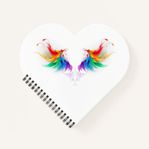 Carnet Ailes fluffy arc-en-ciel