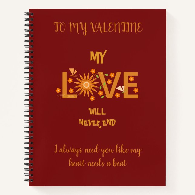 CARNET AIMER LE CADEAU POUR LA JOURNÉE VALENTINE (Devant)