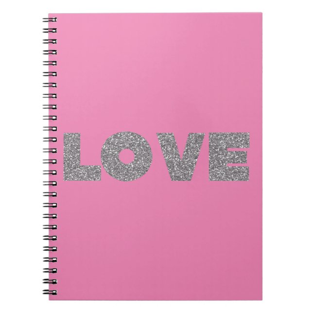 Carnet Aimer Parties scintillant argent rose (Devant)