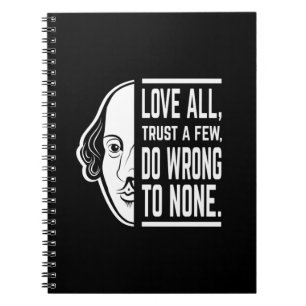 Carnet Aimer Tous Faire Confiance À Quelques Shakespeare