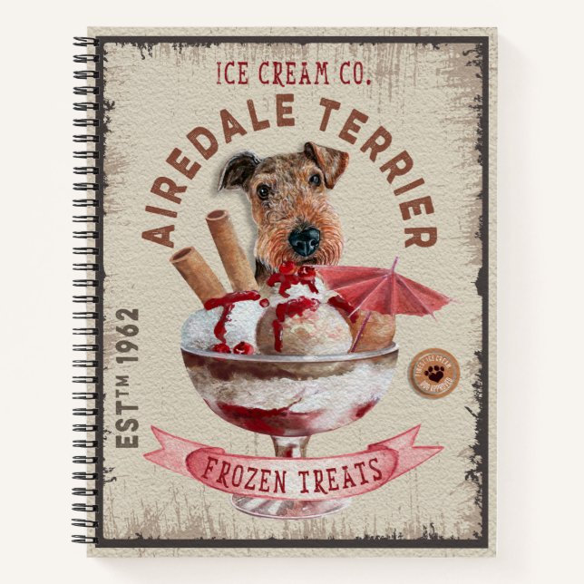 Carnet Airedale Terrier Crème glacée Funny Frozen Traitem (Devant)