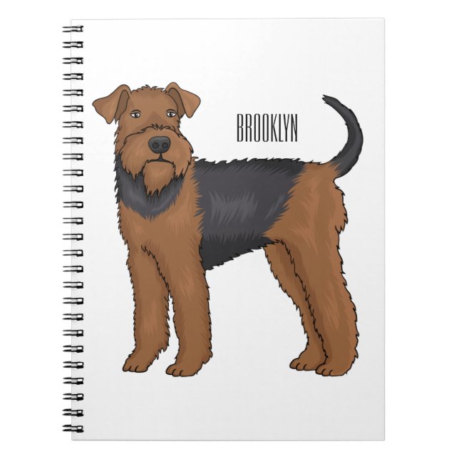 Carnet Airedale terrier dog cartoon (Devant)