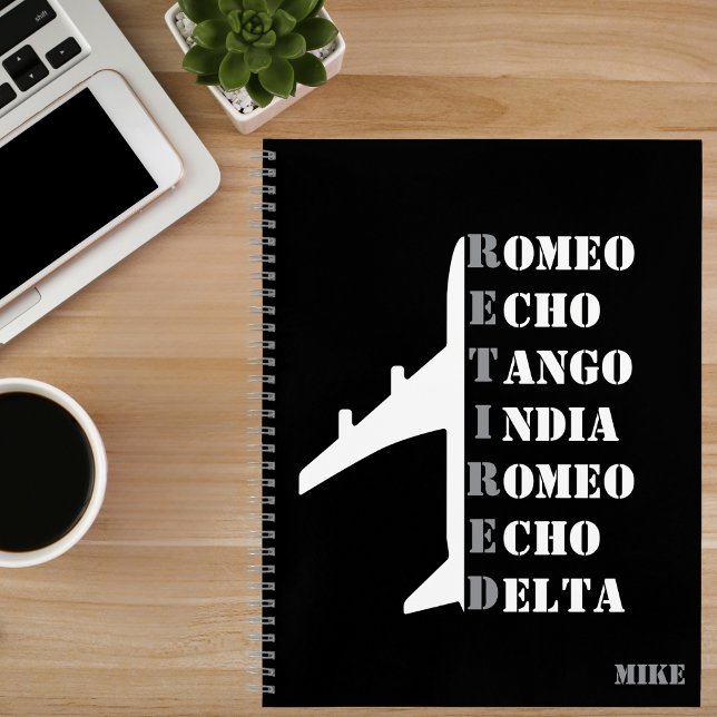 Carnet Airplane Retired Nato Phonetic Alphabet Aviation (Créateur téléchargé)