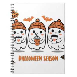 Carnet aison Halloween – fantômes café mignons
