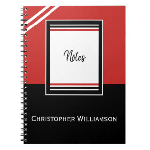 Carnet Ajouter des bandes de nom rouge et noir