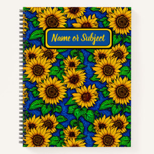 Carnet Ajouter le nom Golden Sunflowers & Feuilles sur Da