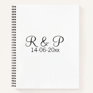 Carnet Ajouter monogramme du nom du couple ajouter date a