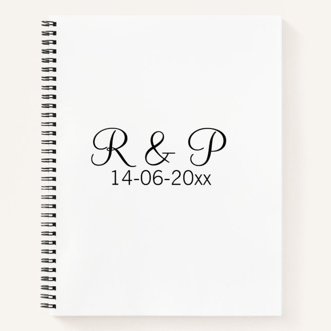 Carnet Ajouter monogramme du nom du couple ajouter date a (Devant)