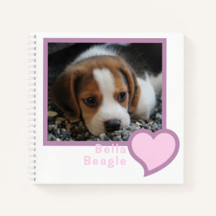 CARNET AJOUTER PROPRE PHOTO PIC PET BEAGLE CHIEN PINK HEA