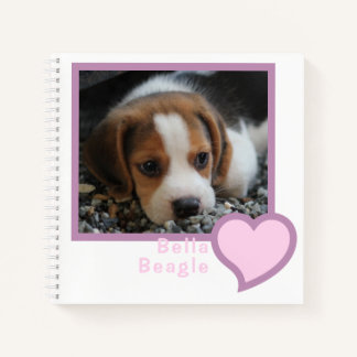 CARNET AJOUTER PROPRE PHOTO PIC PET BEAGLE CHIEN PINK HEA