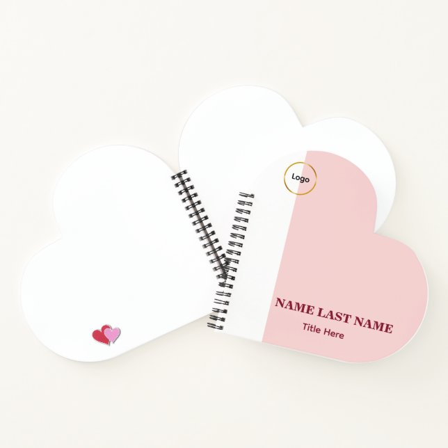 Carnet Ajouter un logo Simple Blush Rose Nom Titre (Intérieur)