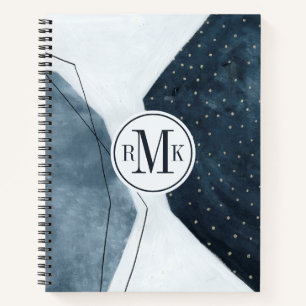 Carnet Ajouter vos initiales Abstraction adjacente