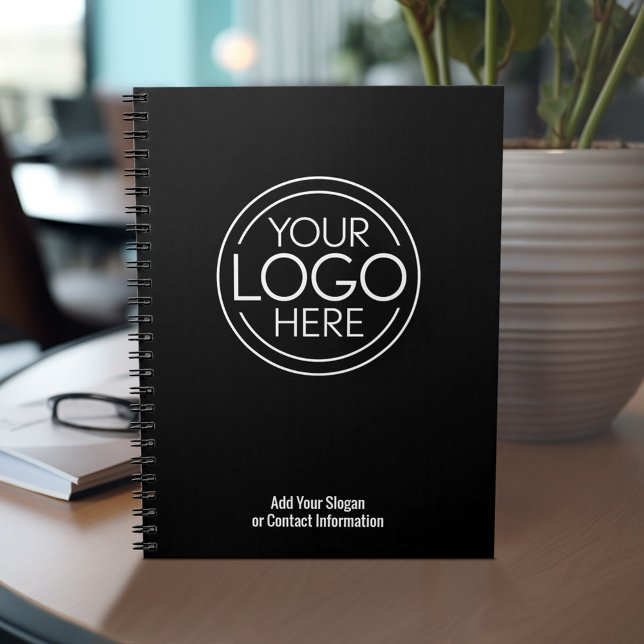Carnet Ajouter Votre Logo Entreprise Moderne Minimaliste (Personalized notebook with your logo and text on the bottom - can customize completely)