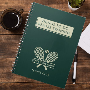 Carnet Ajouter Votre Nom Club Tennis Team Joueurs Green