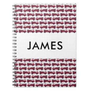Carnet Ajouter votre nom Red Fire truck Personnalisé