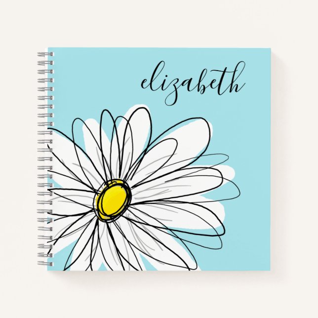 Carnet Ajouter votre nom Whimsical Daisy peut modifier la (Devant)