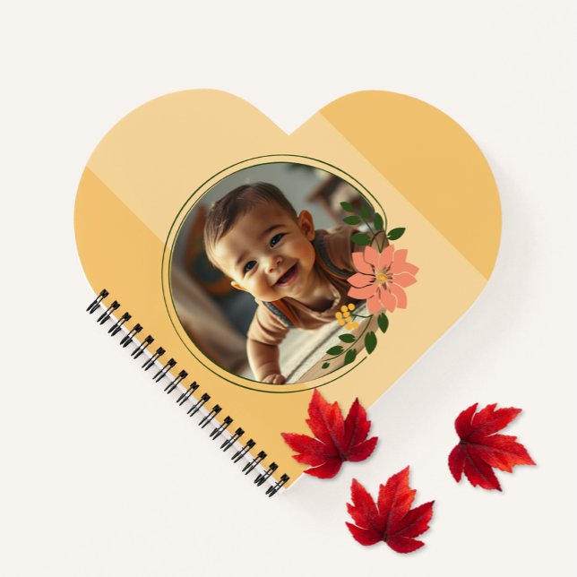Carnet Ajouter votre photo (The front of the custom Add Photo heart shaped notebook)